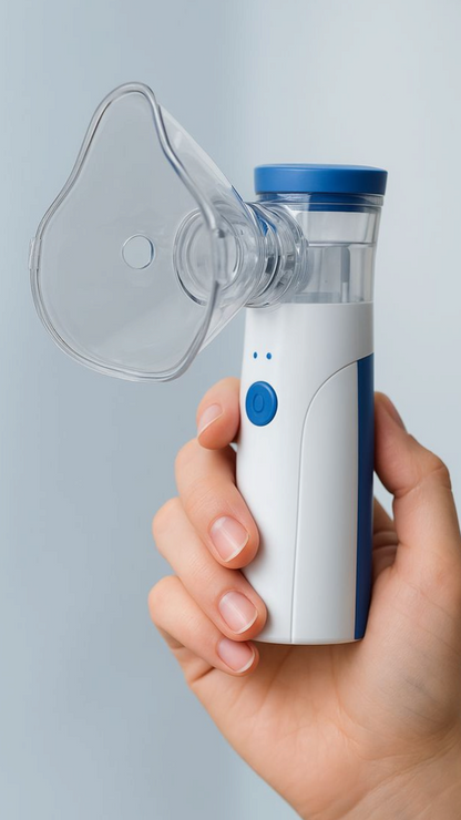 Portable Mesh Nebulizer – Silent USB Rechargeable Handheld Inhaler for Kids & Adults